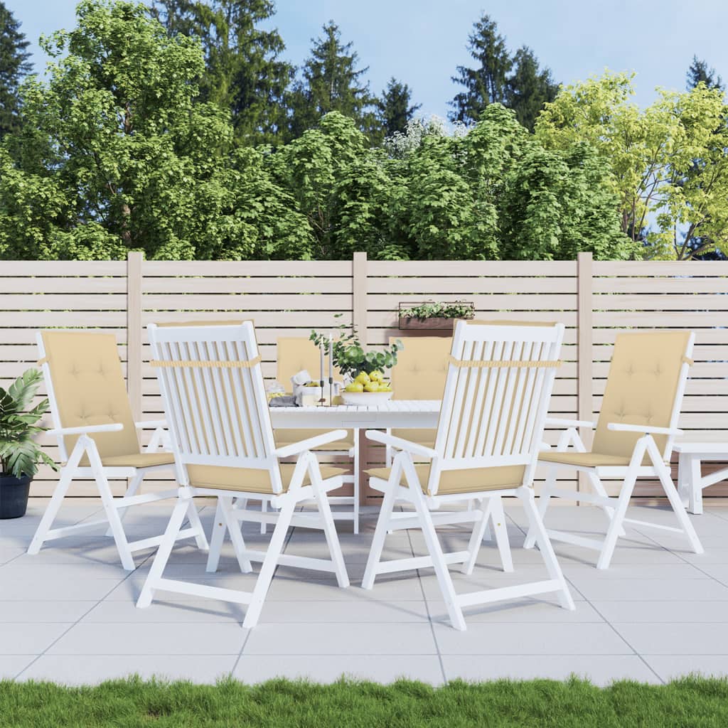 Coussins de dossier haut 6 pces Mélange beige 120x50x4 cm Tissu