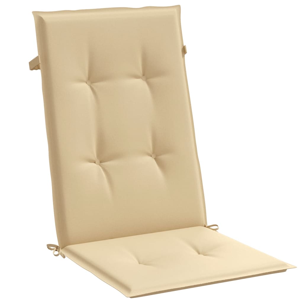 Coussins de dossier haut 6 pces Mélange beige 120x50x4 cm Tissu