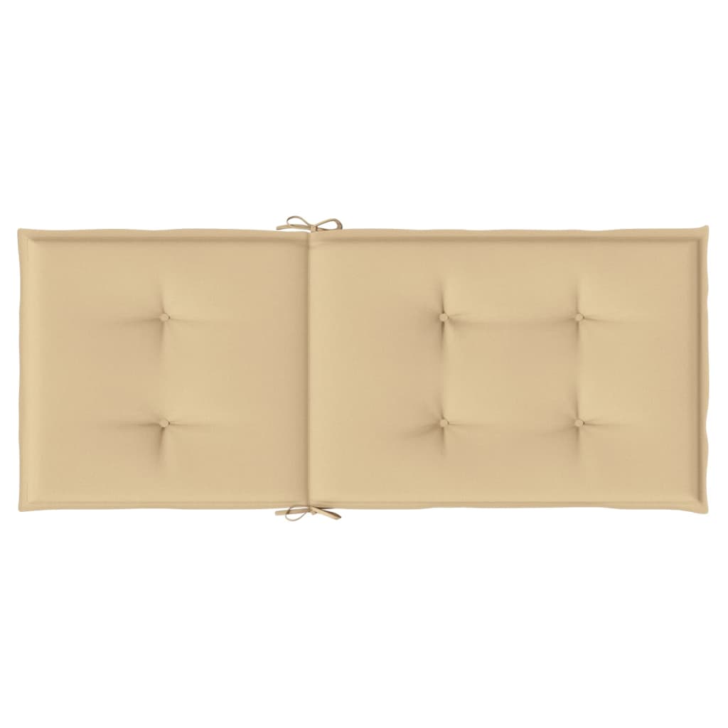 Coussins de dossier haut 6 pces Mélange beige 120x50x4 cm Tissu