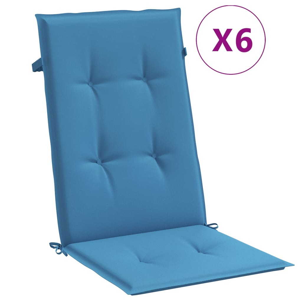 High-back cushions 4 pcs. Mélange Blue 120x50x4 cm Fabric