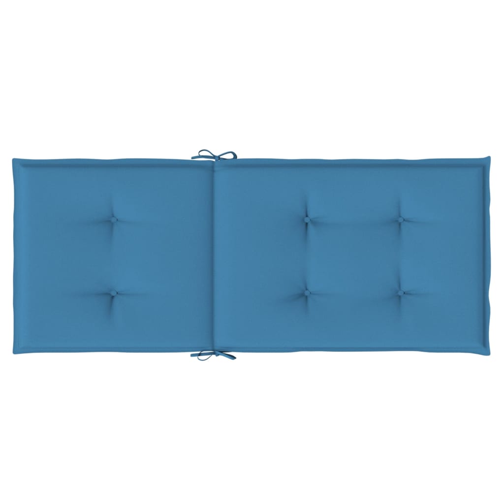 High-back cushions 4 pcs. Mélange Blue 120x50x4 cm Fabric