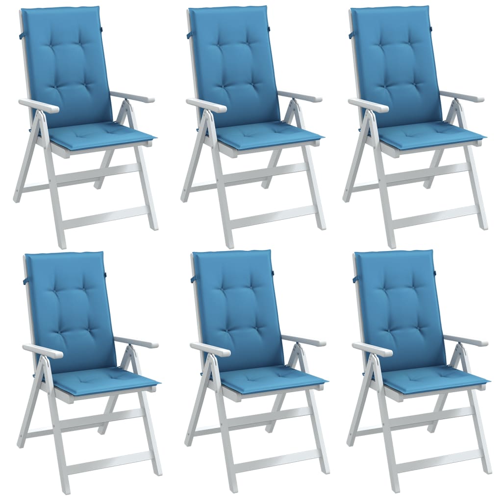 High-back cushions 4 pcs. Mélange Blue 120x50x4 cm Fabric