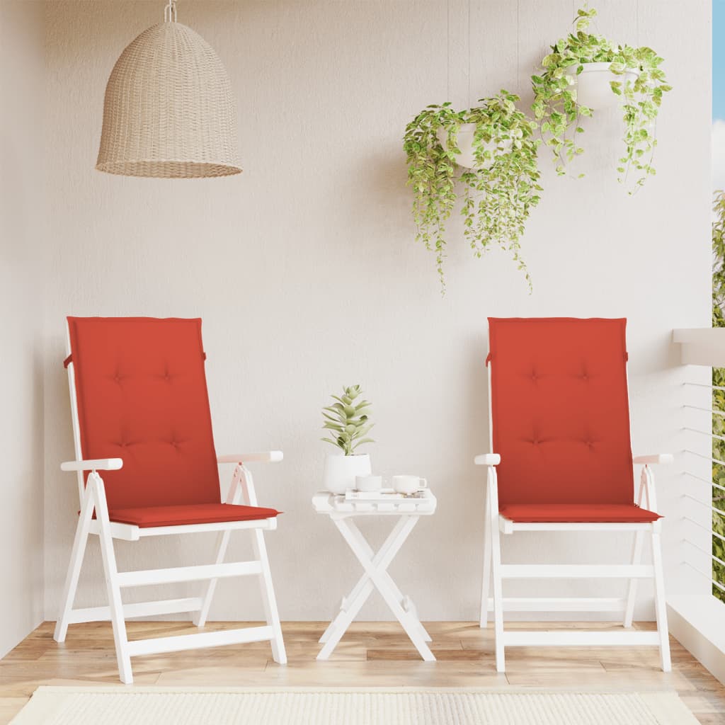 Coussins pour chaises longues 2 pcs Mélange Rouge 120x50x4 cm Tissu