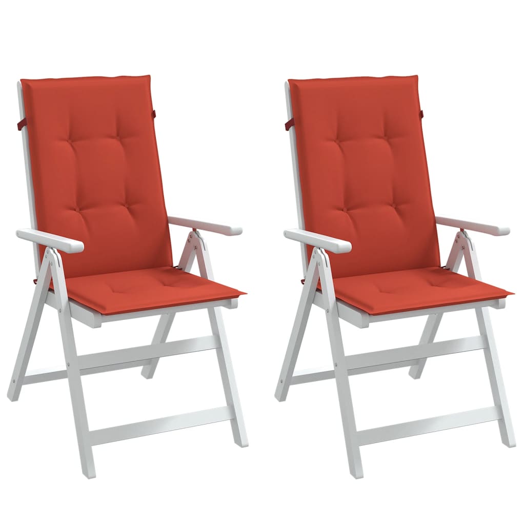Coussins pour chaises longues 2 pcs Mélange Rouge 120x50x4 cm Tissu