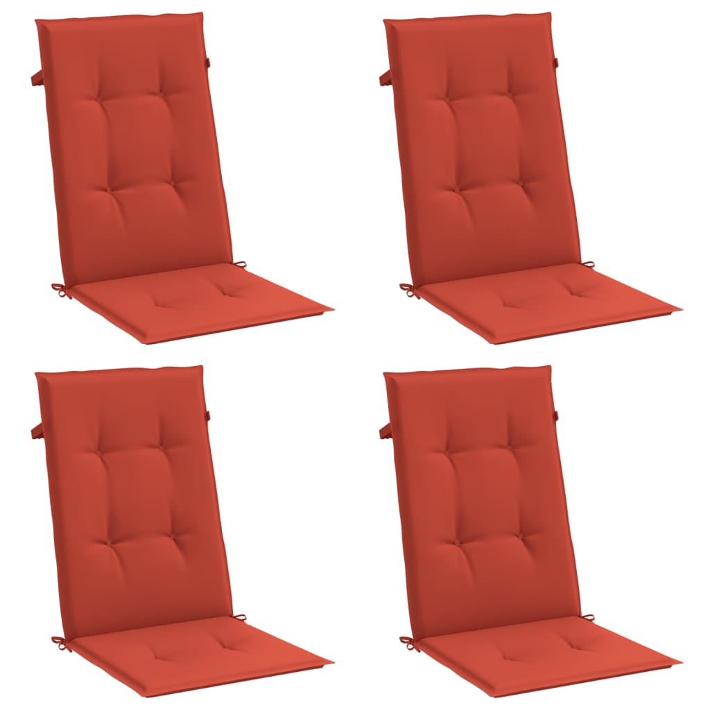 High-back cushion pads 4 pcs. Mélange Red 120x50x4 cm fabric