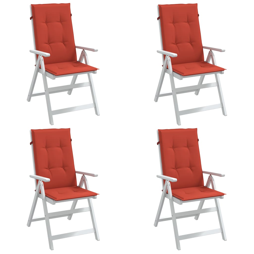High-back cushion pads 4 pcs. Mélange Red 120x50x4 cm fabric