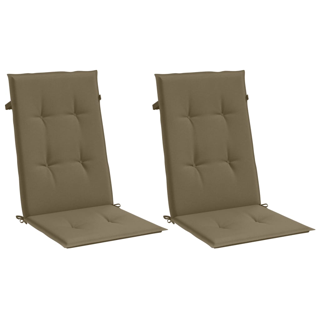 High-back cushion pads, 2 pcs, Mélange Taupe 120x50x4 cm fabric