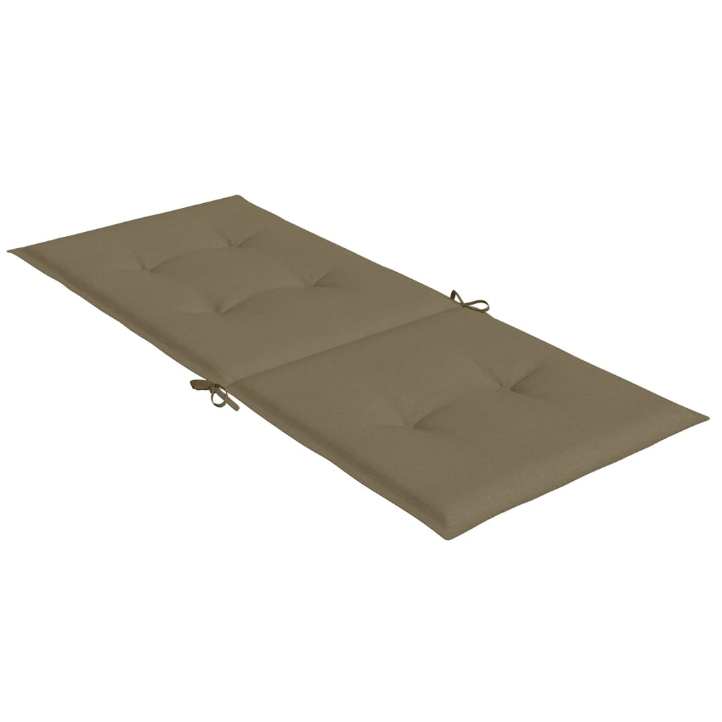 High-back cushion pads, 2 pcs, Mélange Taupe 120x50x4 cm fabric