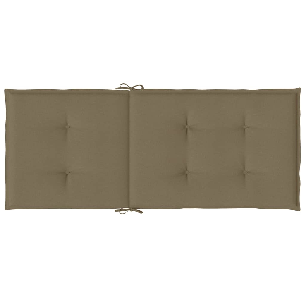 High-back cushion pads, 2 pcs, Mélange Taupe 120x50x4 cm fabric