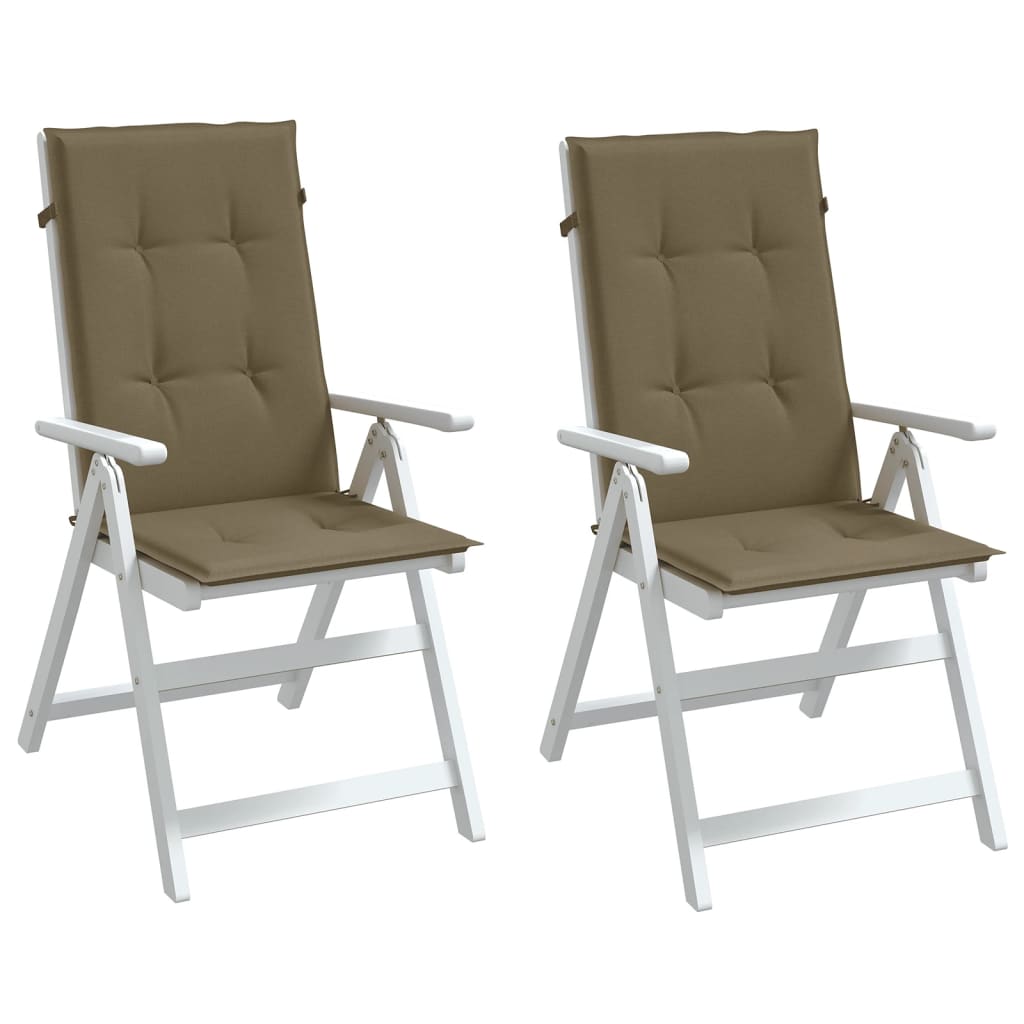 High-back cushion pads, 2 pcs, Mélange Taupe 120x50x4 cm fabric