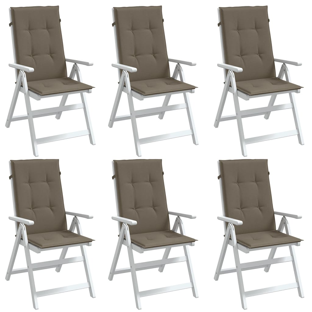 High-back Cushions 6 pcs. Mélange Taupe 120x50x4 cm Fabric