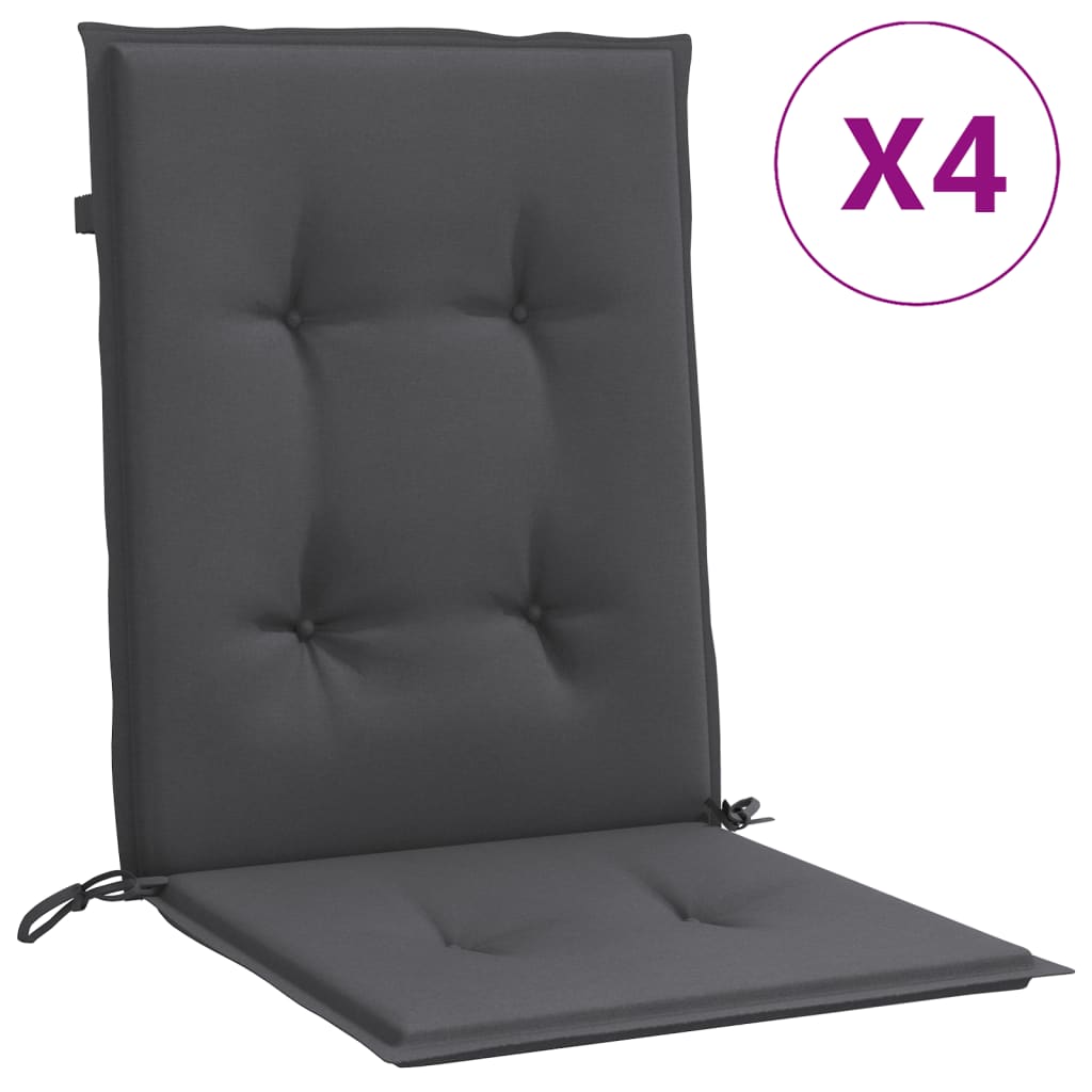 Low-back cushions 4 pcs Melange Anthracite 100x50x4cm Fabric