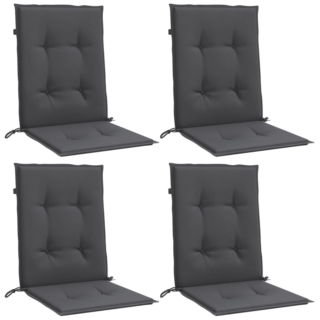 Low-back cushions 4 pcs Melange Anthracite 100x50x4cm Fabric