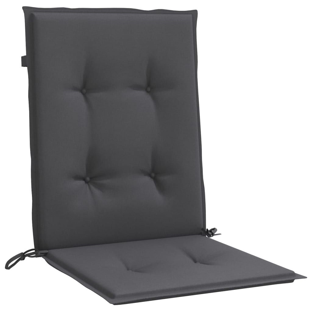 Low-back cushions 4 pcs Melange Anthracite 100x50x4cm Fabric