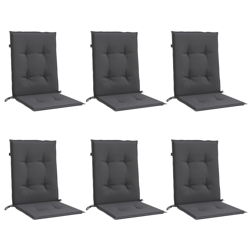 Coussins bas de dossier 6 pcs Mélange anthracite 100x50x4cm Tissu