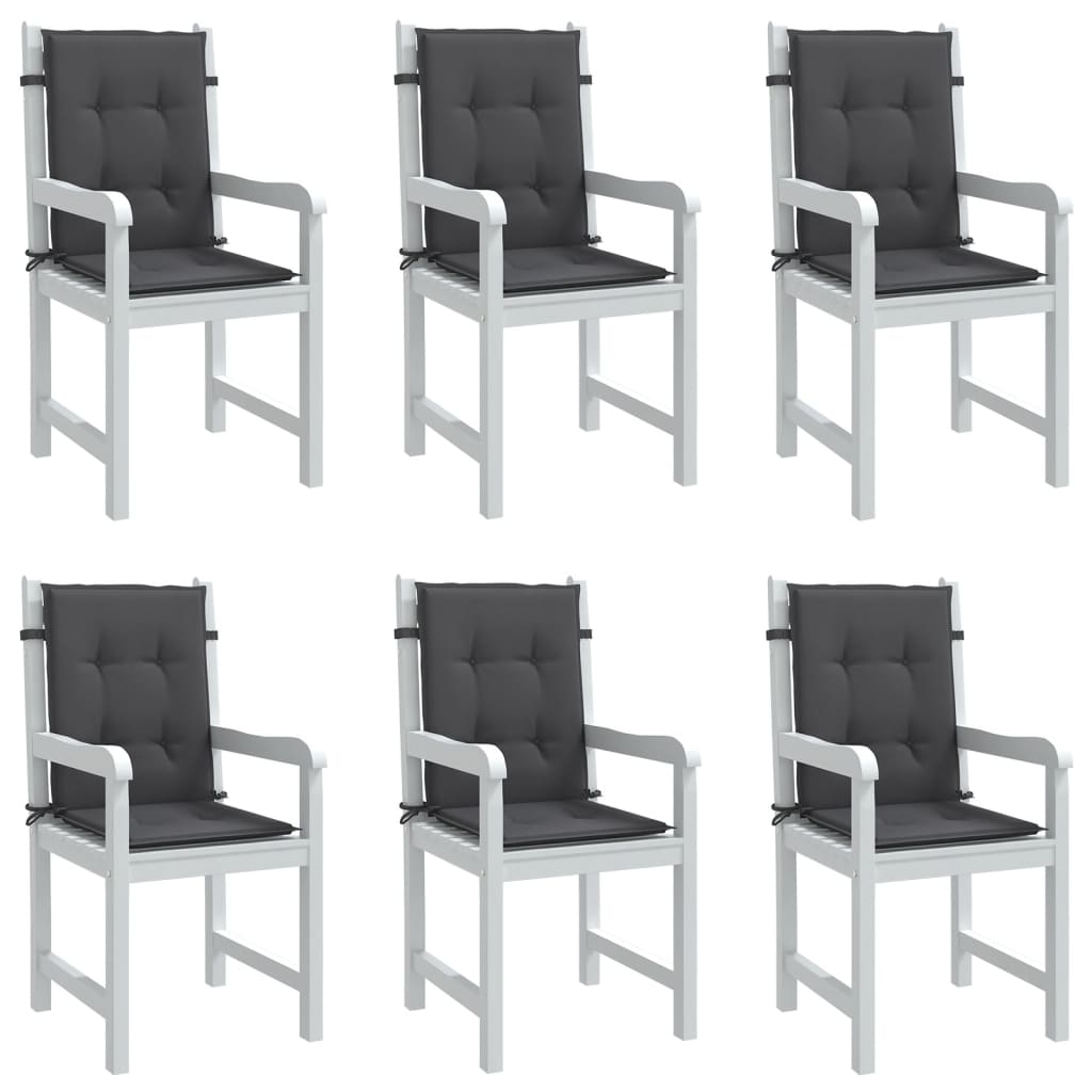 Coussins bas de dossier 6 pcs Mélange anthracite 100x50x4cm Tissu