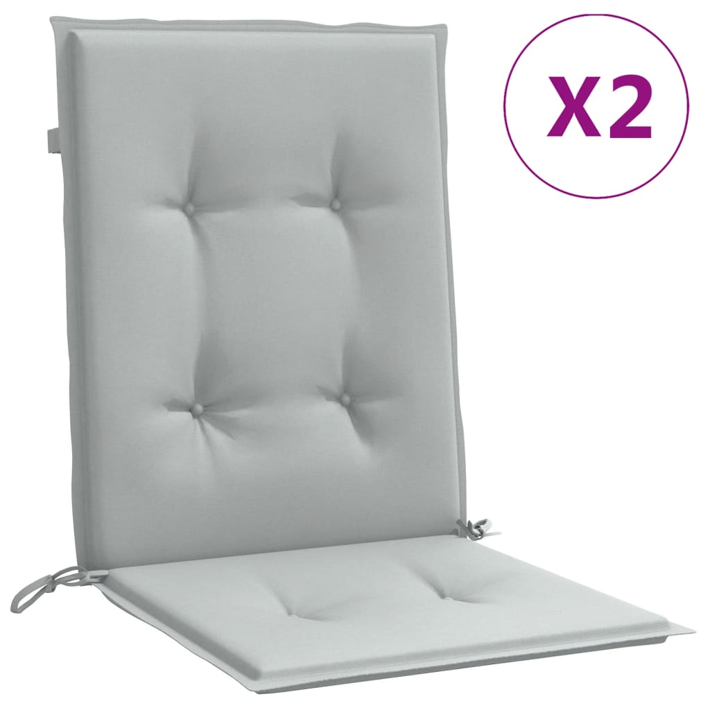 Coussins pour chaises basses 2 pcs. Mélange gris clair 100x50x4cm Tissu