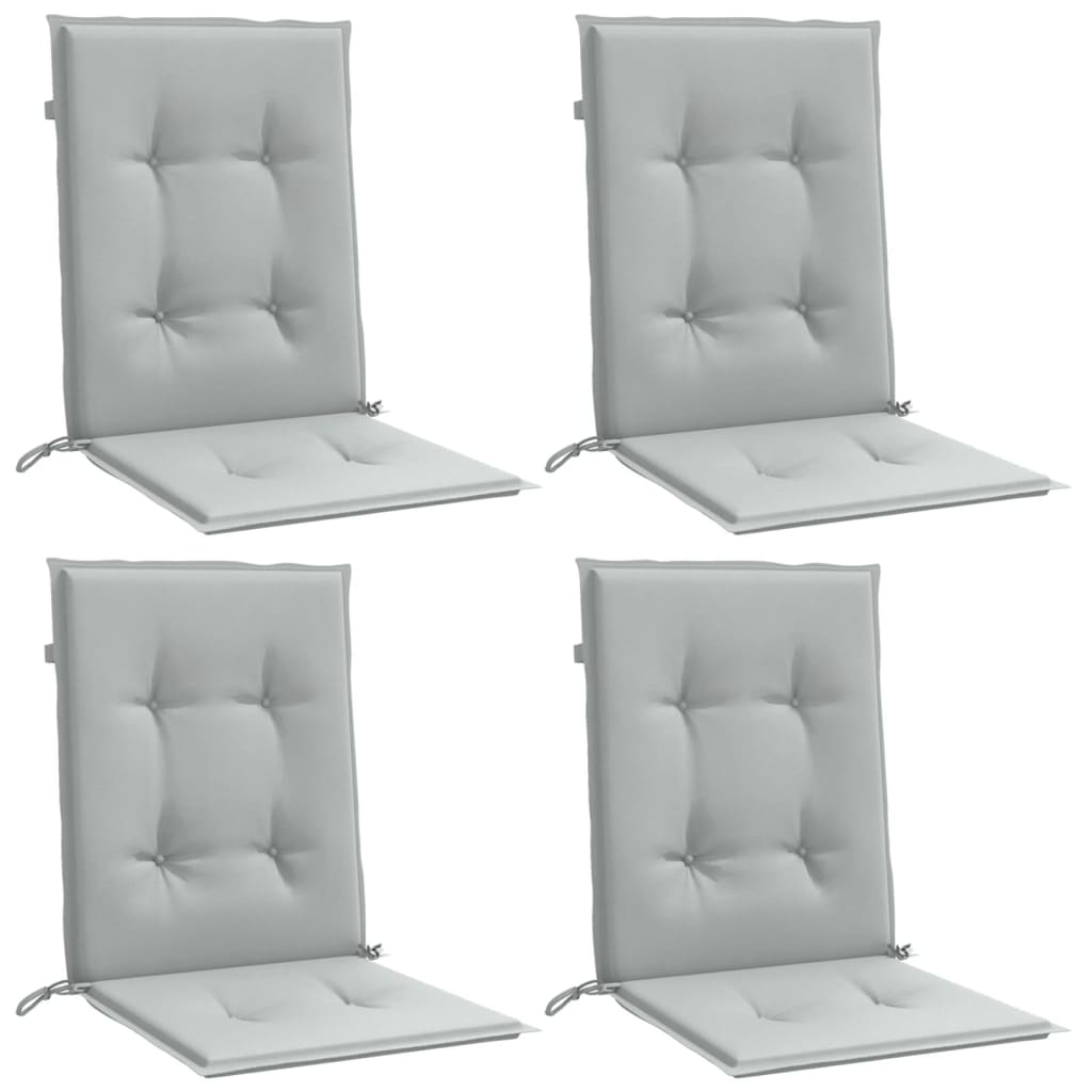 Coussins dossier bas 4 pcs. Mélange gris clair 100x50x4cm Tissu