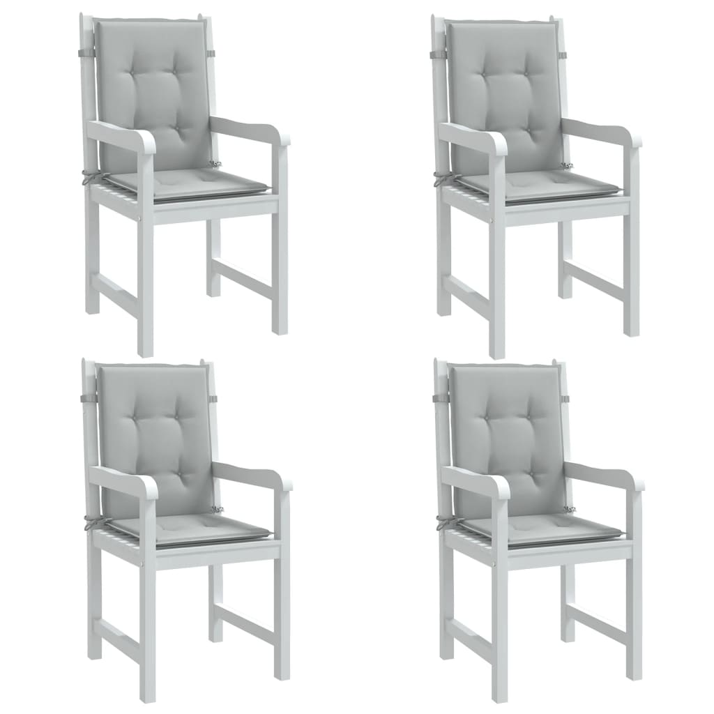 Coussins dossier bas 4 pcs. Mélange gris clair 100x50x4cm Tissu
