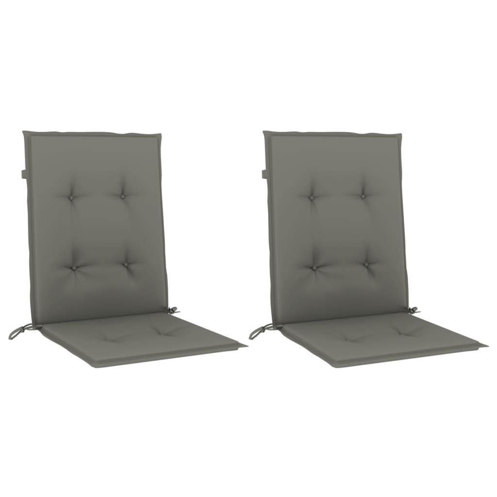 Low-back cushion pads 2 pcs. Dark grey 100x50x4 cm fabric