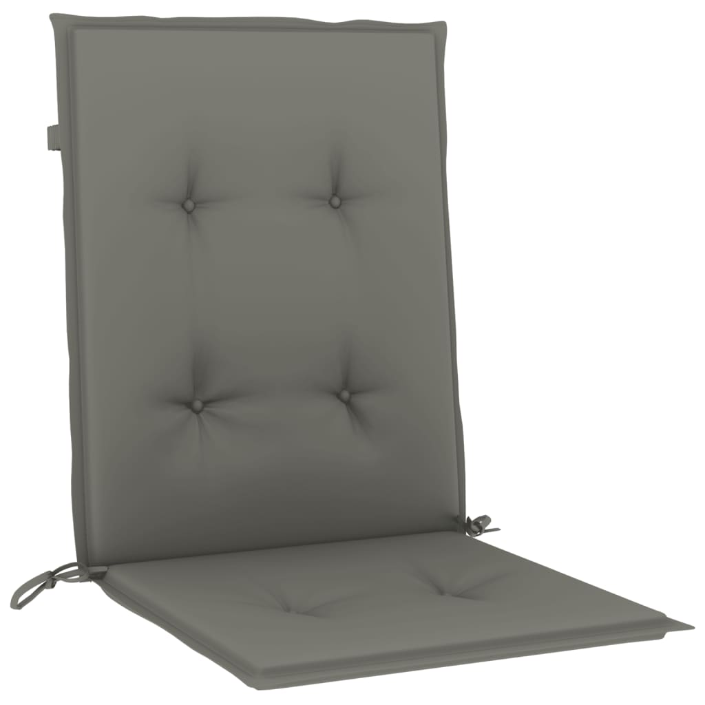 Low-back cushion pads 2 pcs. Dark grey 100x50x4 cm fabric
