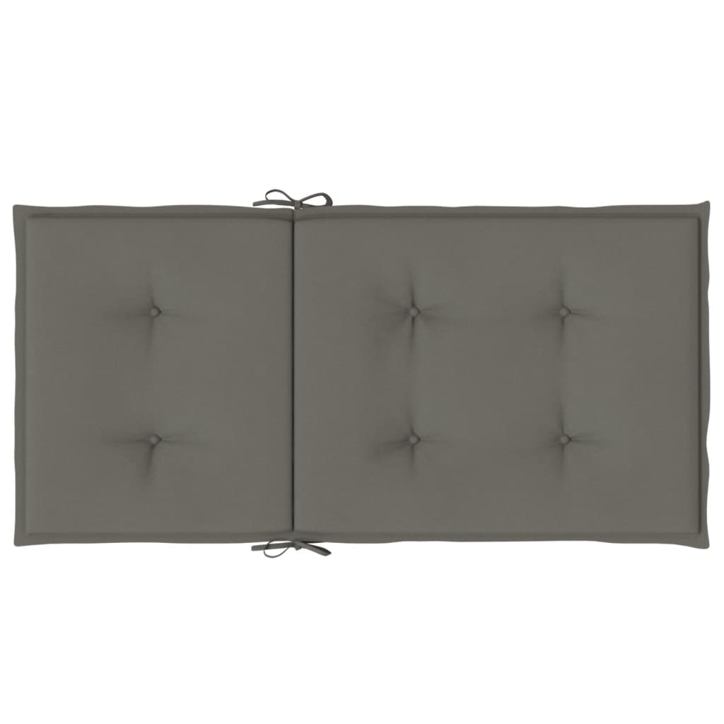 Low-back cushion pads 2 pcs. Dark grey 100x50x4 cm fabric