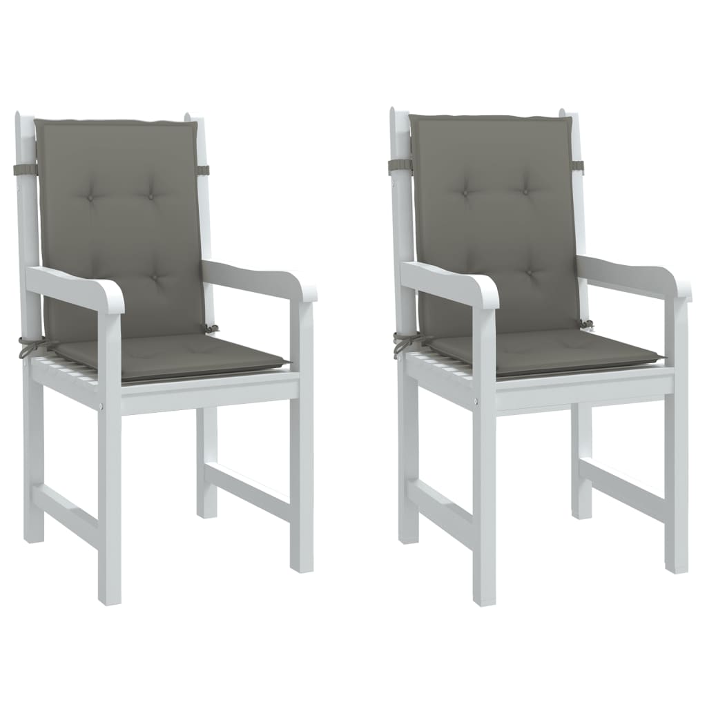 Low-back cushion pads 2 pcs. Dark grey 100x50x4 cm fabric