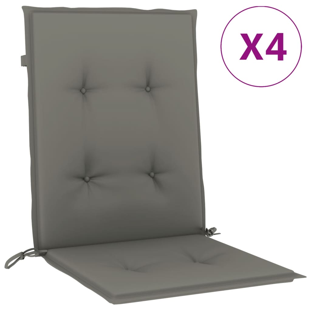 Coussins pour chaises basses 4 pcs Gris foncé 100x50x4 cm Tissu