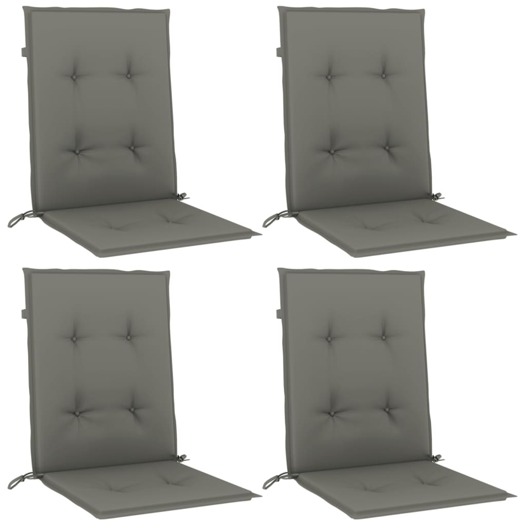 Coussins pour chaises basses 4 pcs Gris foncé 100x50x4 cm Tissu
