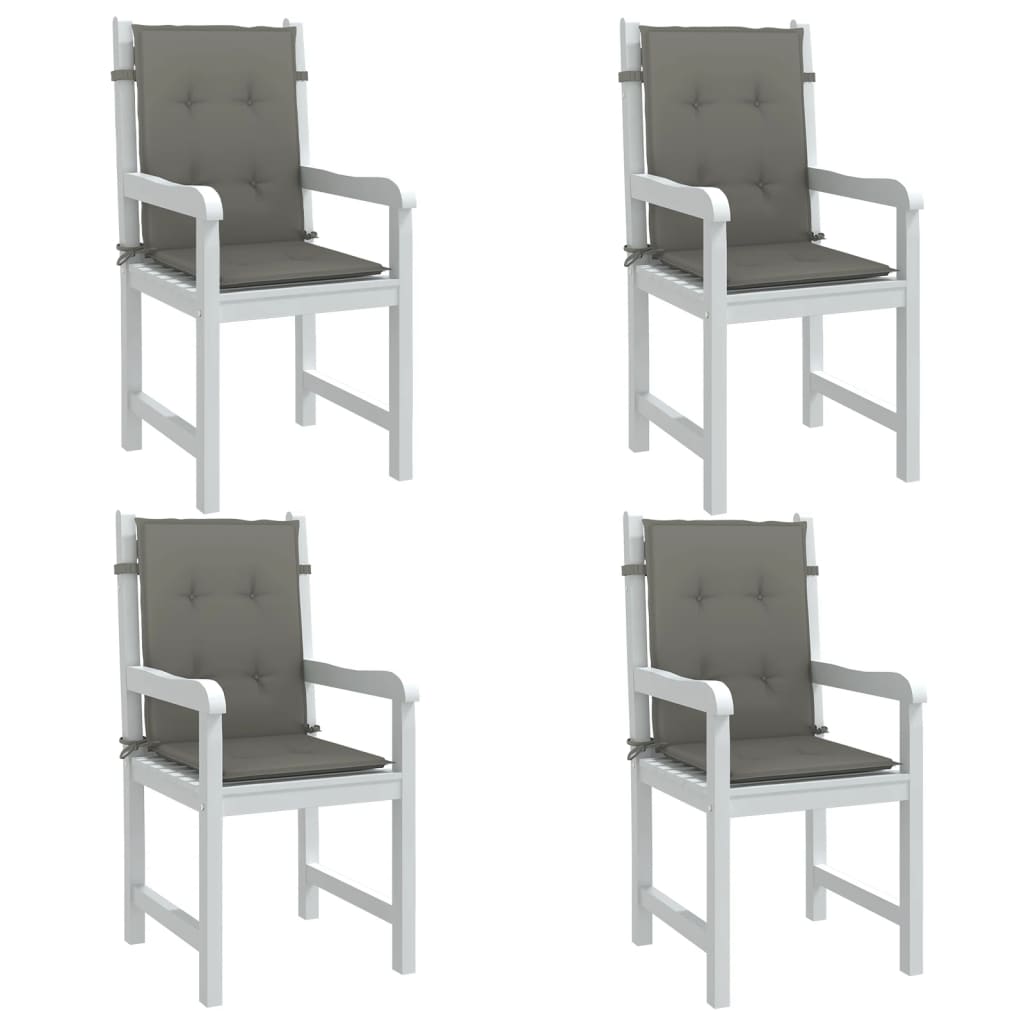 Coussins pour chaises basses 4 pcs Gris foncé 100x50x4 cm Tissu