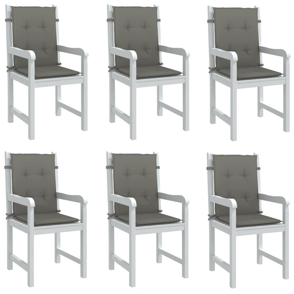 Coussins pour chaises basses 6 pcs Gris foncé 100x50x4 cm Tissu