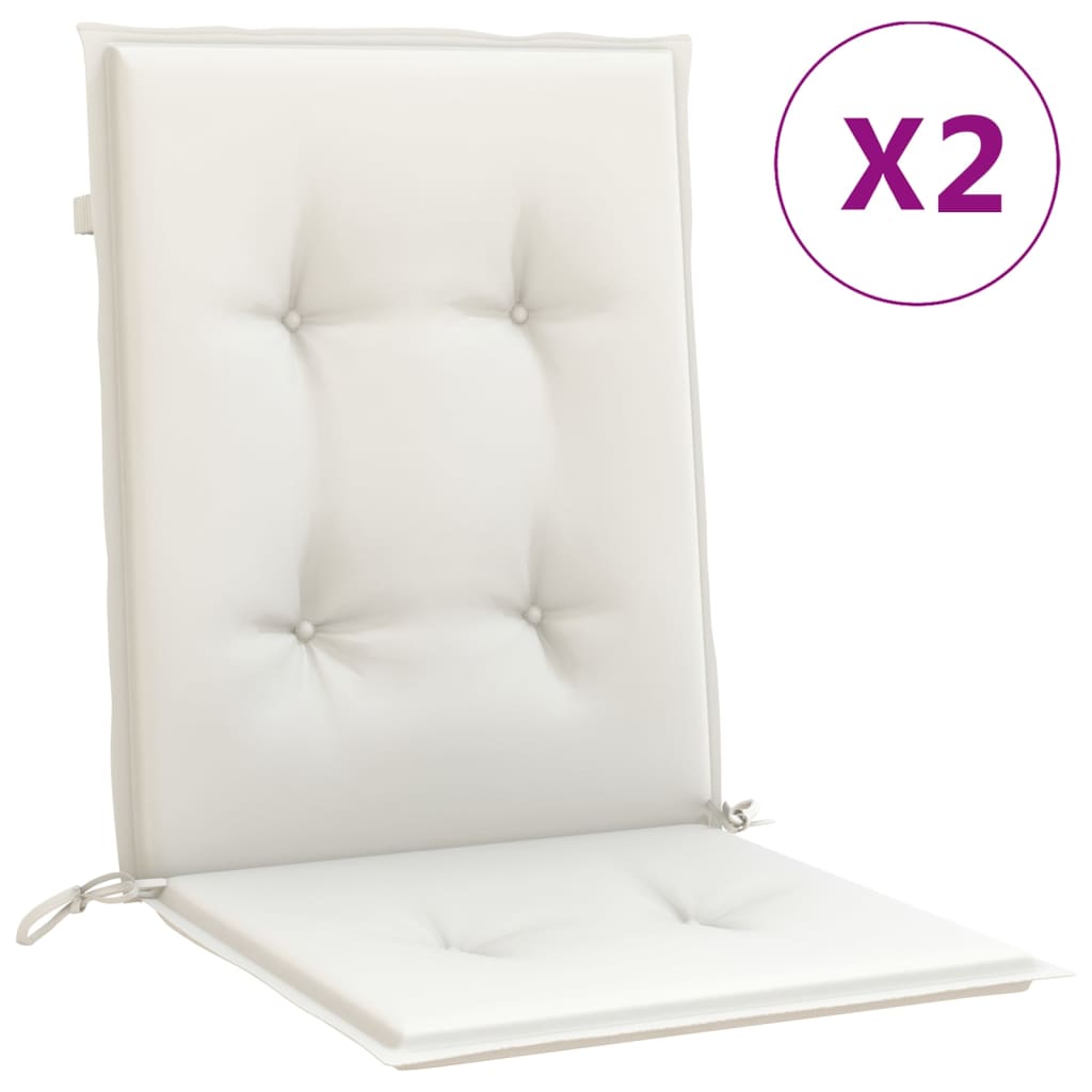 Coussins pour chaises basses 2 p. mélange crème 100x50x4 cm tissu