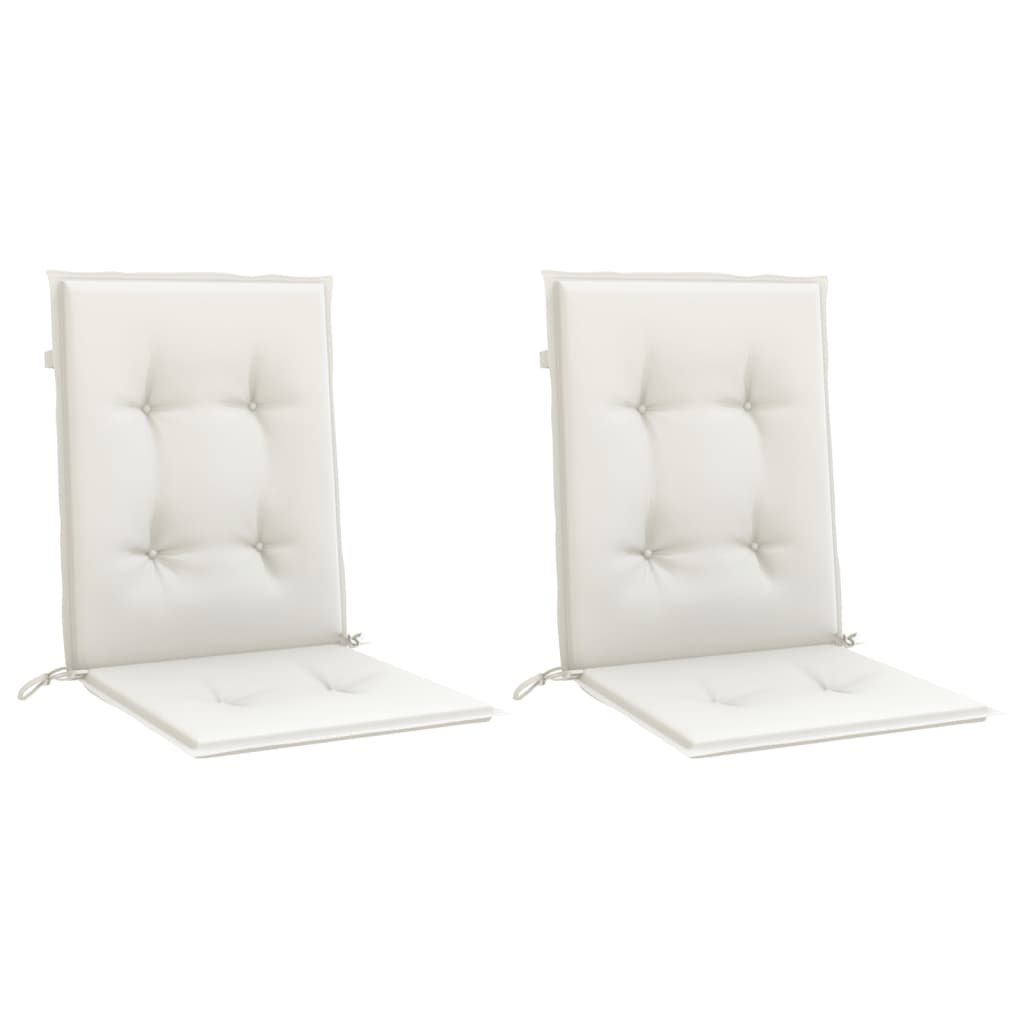Coussins pour chaises basses 2 p. mélange crème 100x50x4 cm tissu