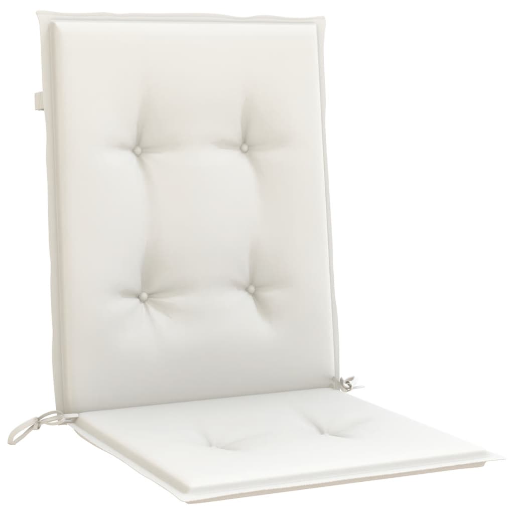 Coussins pour chaises basses 2 p. mélange crème 100x50x4 cm tissu