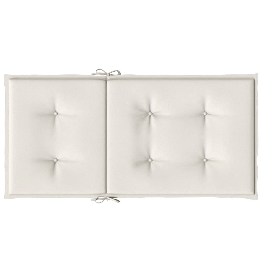 Coussins pour chaises basses 2 p. mélange crème 100x50x4 cm tissu