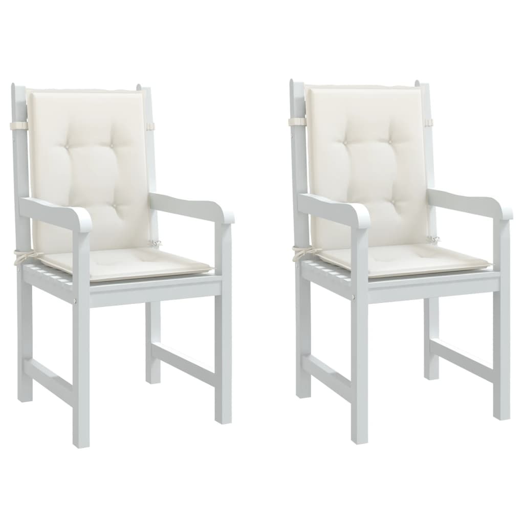 Coussins pour chaises basses 2 p. mélange crème 100x50x4 cm tissu
