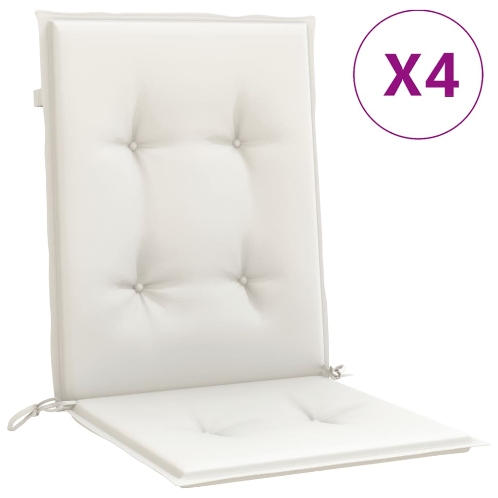 Coussins pour chaises basses 4 p. mélange crème 100x50x4 cm tissu