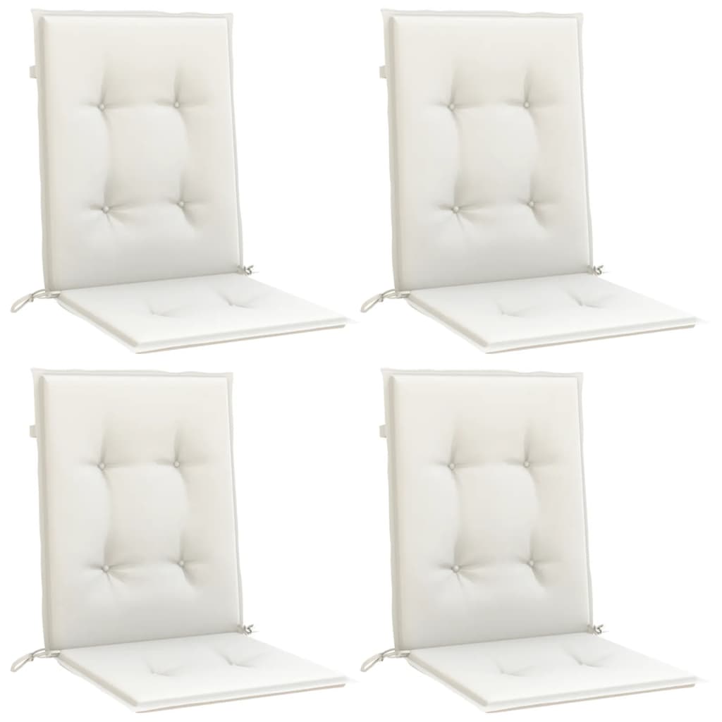 Coussins pour chaises basses 4 p. mélange crème 100x50x4 cm tissu