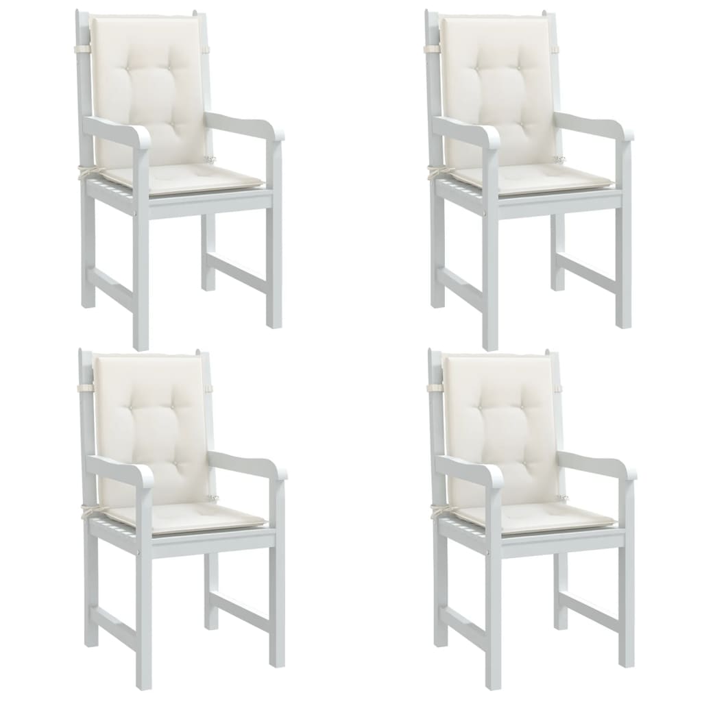 Coussins pour chaises basses 4 p. mélange crème 100x50x4 cm tissu