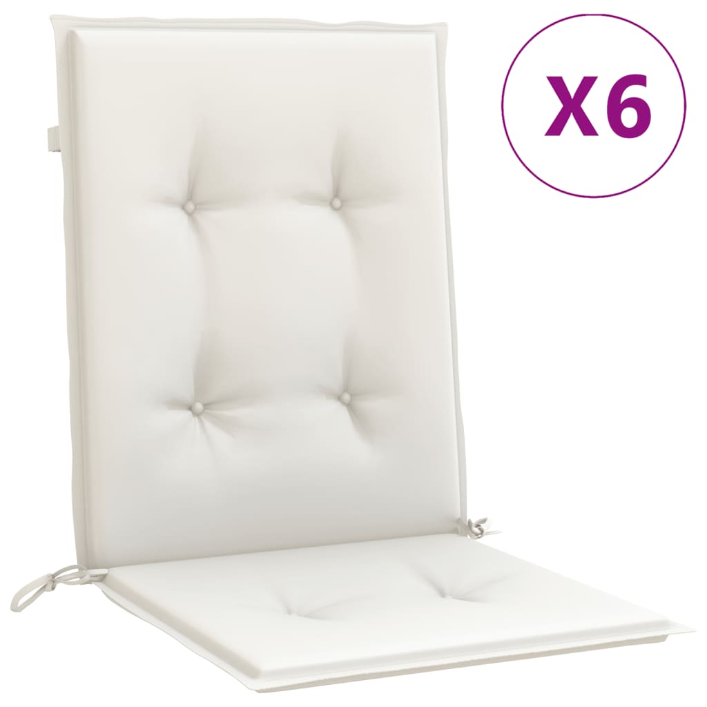 Low-back cushions 6 pcs. Melange Cream 100x50x4 cm fabric