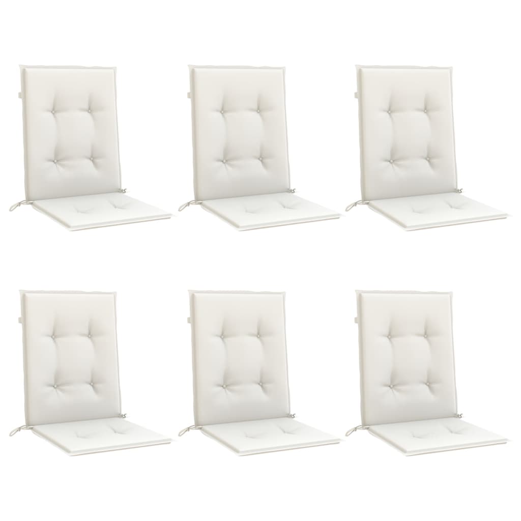 Low-back cushions 6 pcs. Melange Cream 100x50x4 cm fabric