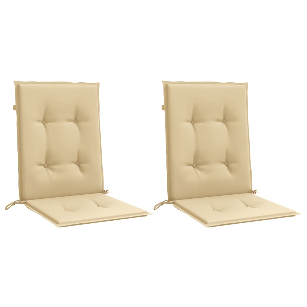 Low-back Cushion Pads 2 pc. Melange Beige 100x50x4 cm Fabric