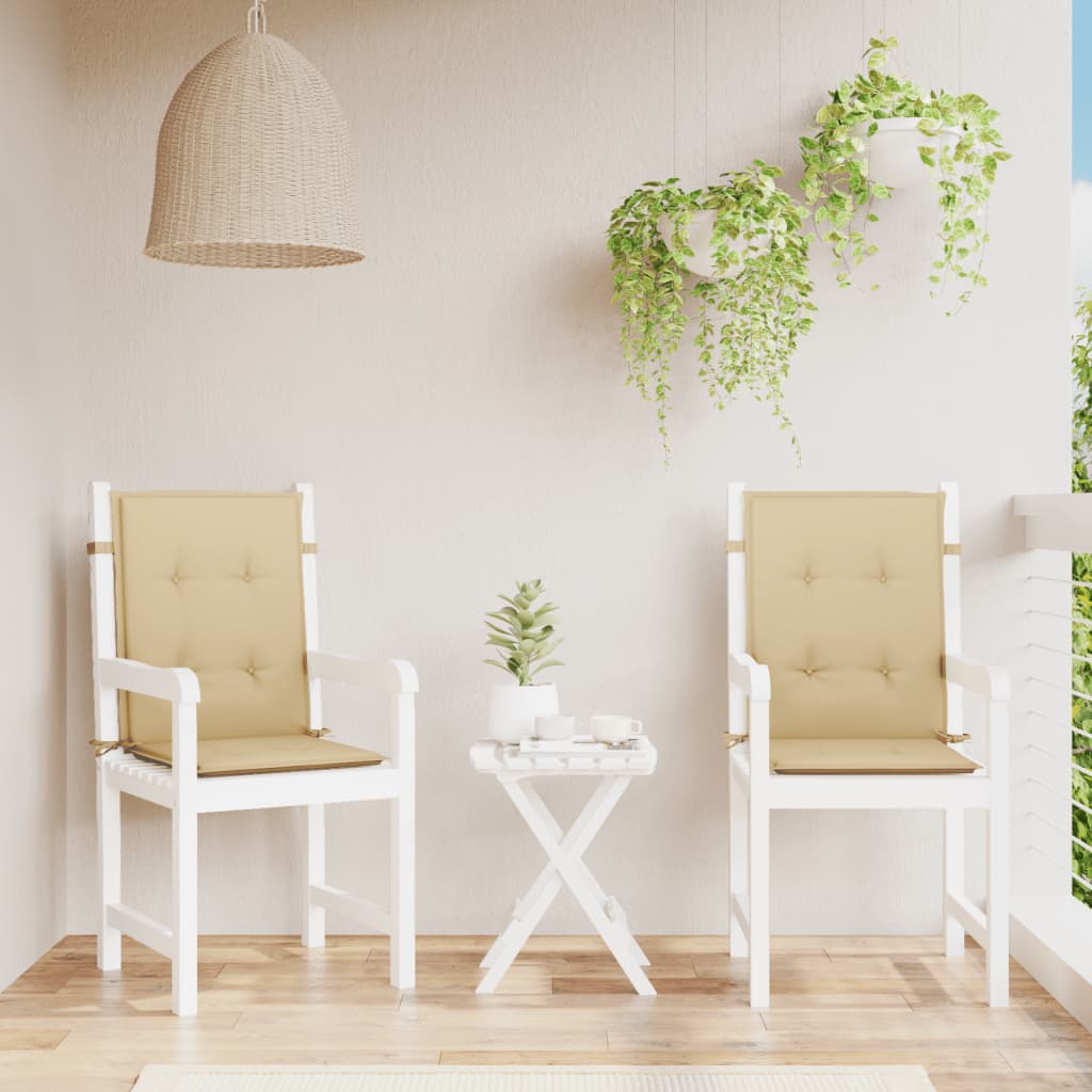 Low-back Cushion Pads 2 pc. Melange Beige 100x50x4 cm Fabric