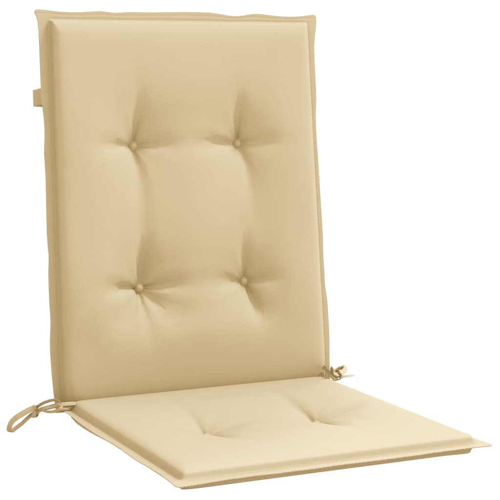 Low-back Cushion Pads 2 pc. Melange Beige 100x50x4 cm Fabric