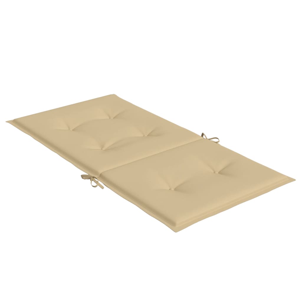Low-back Cushion Pads 2 pc. Melange Beige 100x50x4 cm Fabric