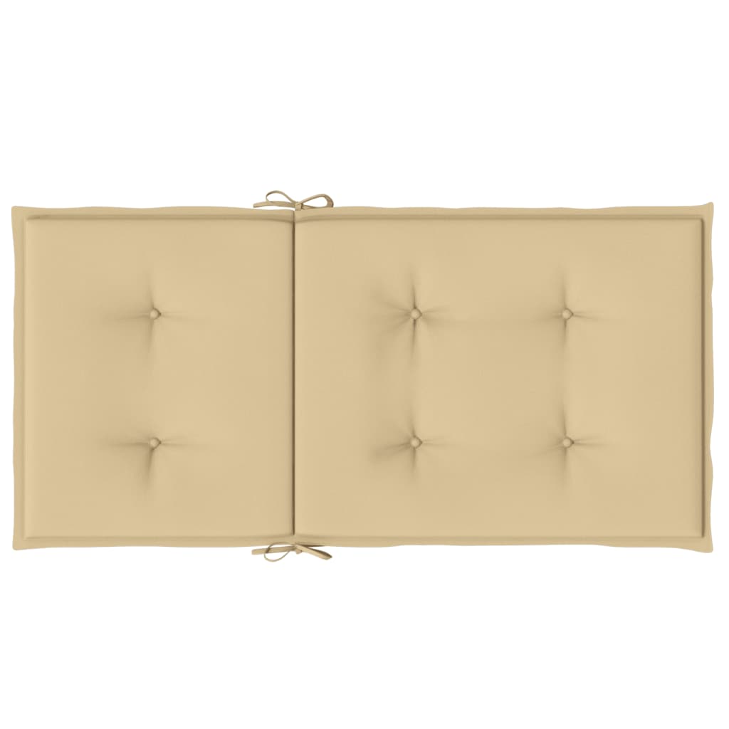 Low-back Cushion Pads 2 pc. Melange Beige 100x50x4 cm Fabric