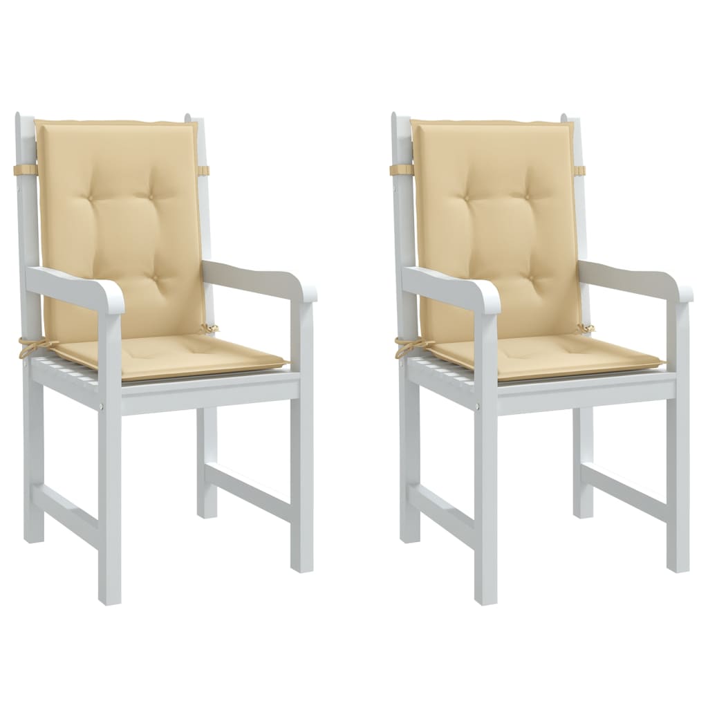 Low-back Cushion Pads 2 pc. Melange Beige 100x50x4 cm Fabric