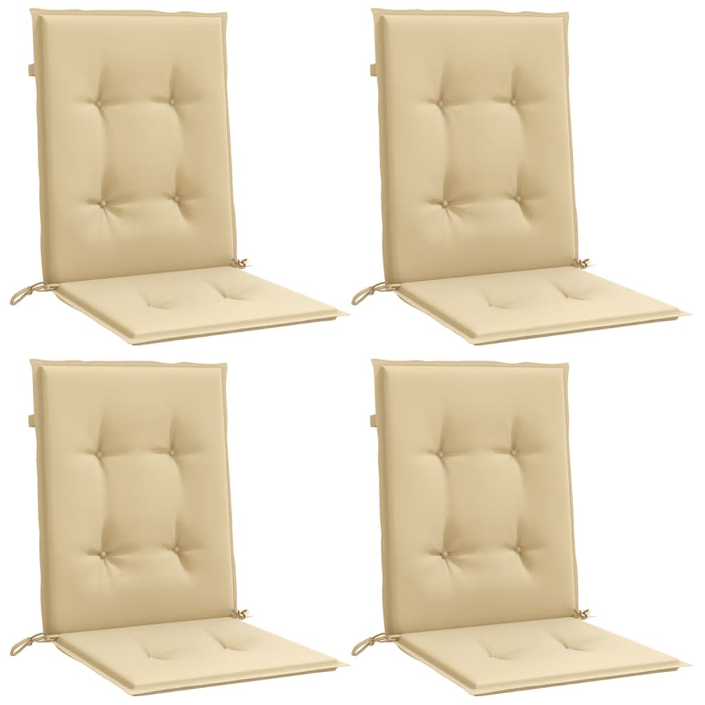 Low-back cushion pads 4 pcs. Melange Beige 100x50x4 cm Fabric