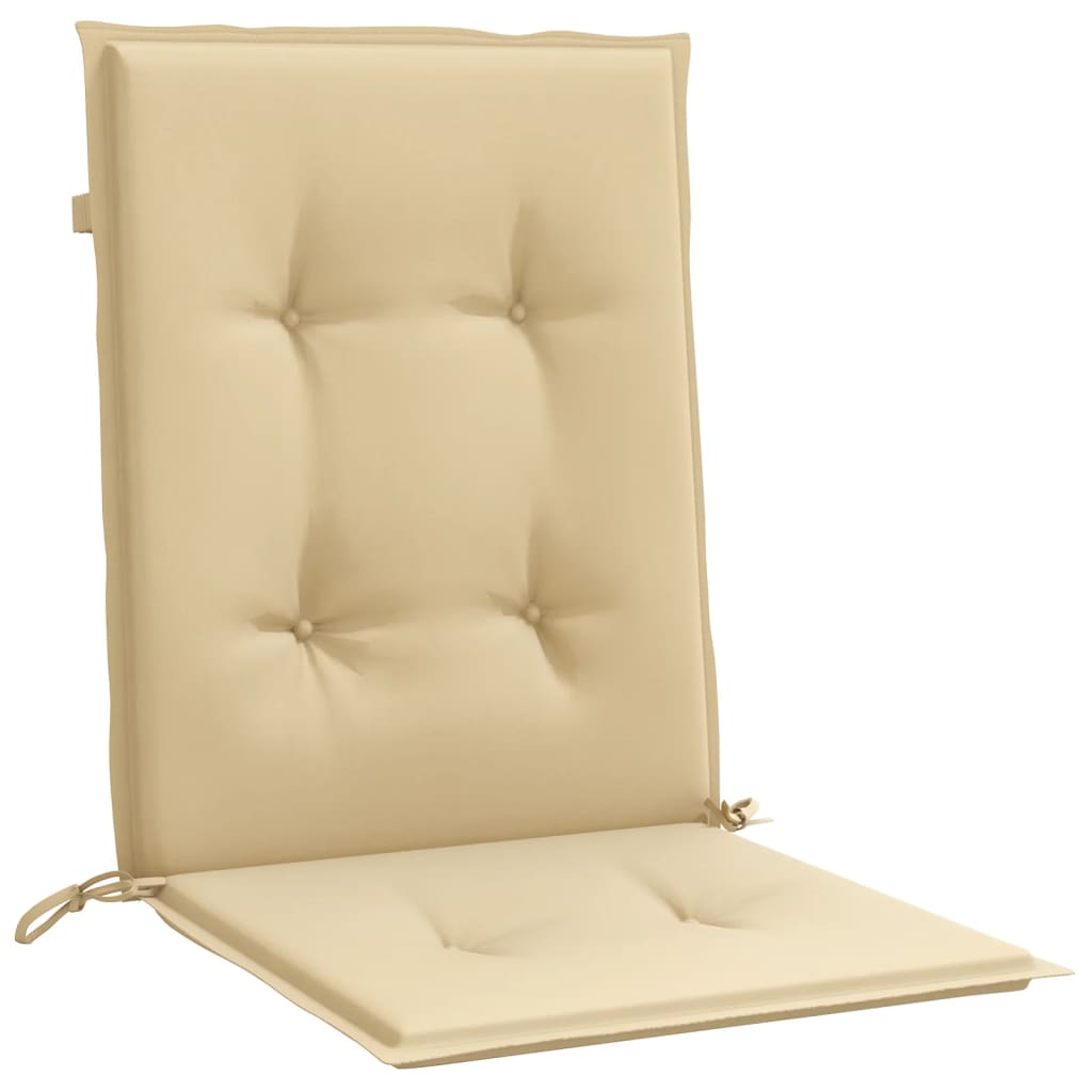 Low-back cushion pads 4 pcs. Melange Beige 100x50x4 cm Fabric