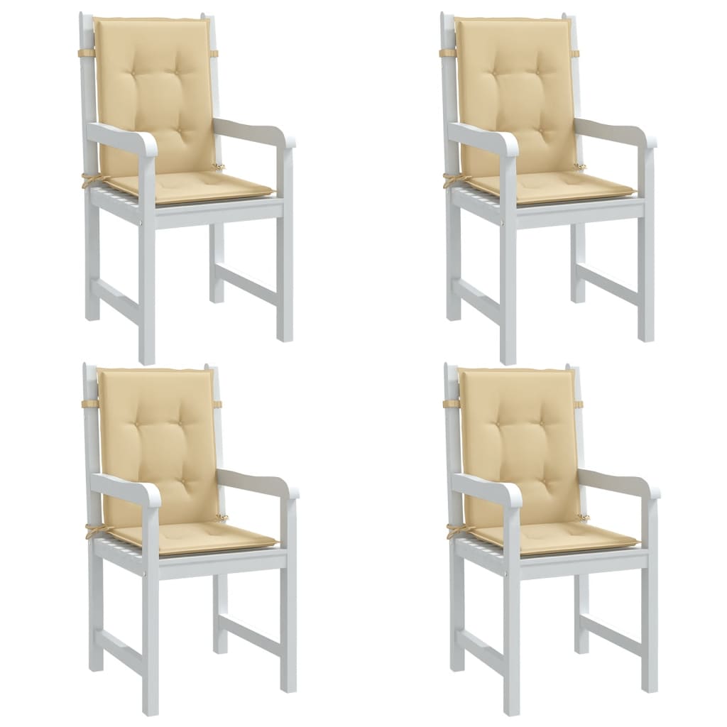 Low-back cushion pads 4 pcs. Melange Beige 100x50x4 cm Fabric